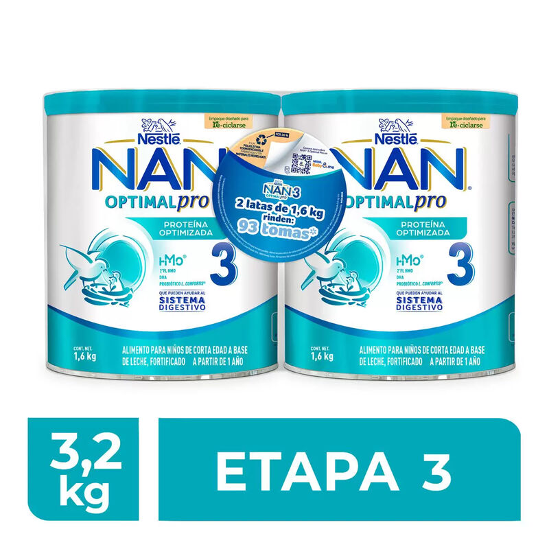 F&oacute;rmula Infantil Nan Optimal Pro Etapa 3, 1.6kg... image number null
