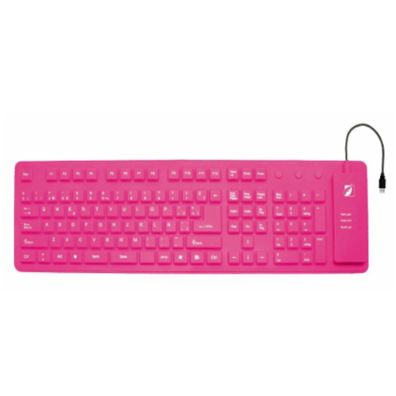 Teclado flexible multimedia al&aacute;mbrico, rosa image number null