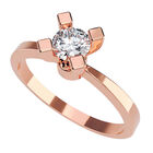 Anillo de Compromiso en Oro Rosa 10K con Circonia -  Talla:5.5/ FJ745-10R-CZ-55