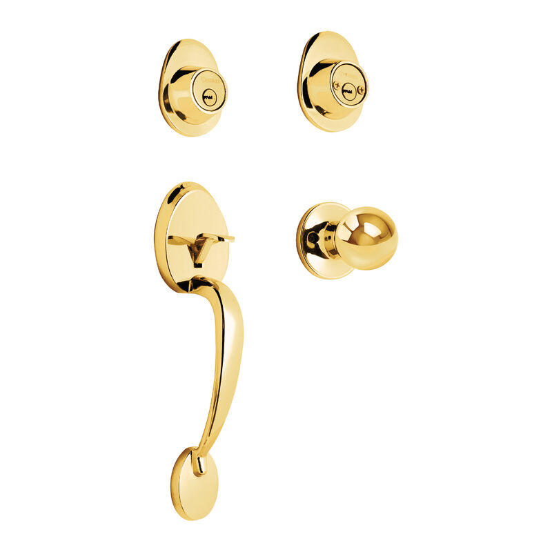 Jaladera Perilla y Cerrojo Llave-Llave Lat&oacute;n Br... image number null