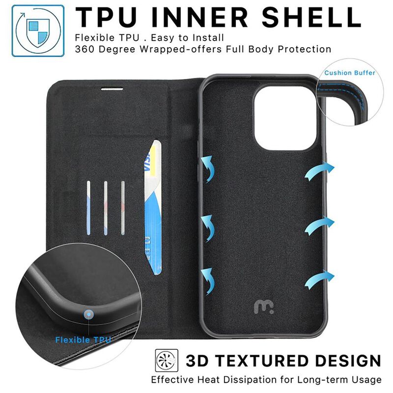 Funda MYBAT Cartera para iPhone 15 PRO MAX Negr... image number null