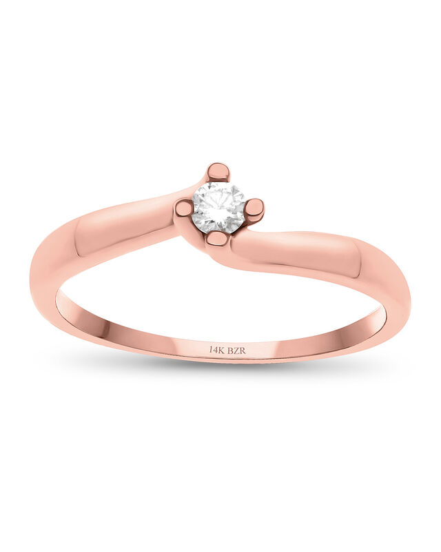 Solitario En Oro Rosa 14k Con Brillante De 10 P... image number null