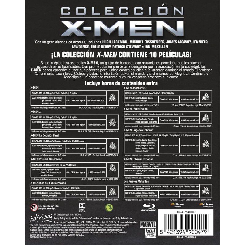 X-Men + X-Men 2 + La Decisi&oacute;n Final + X-Men: Pr... image number null