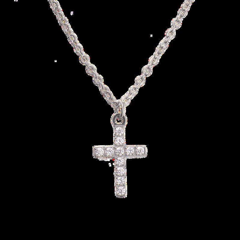 Collares Mujer Acero Inoxidable Cruz Zirconia C... image number null