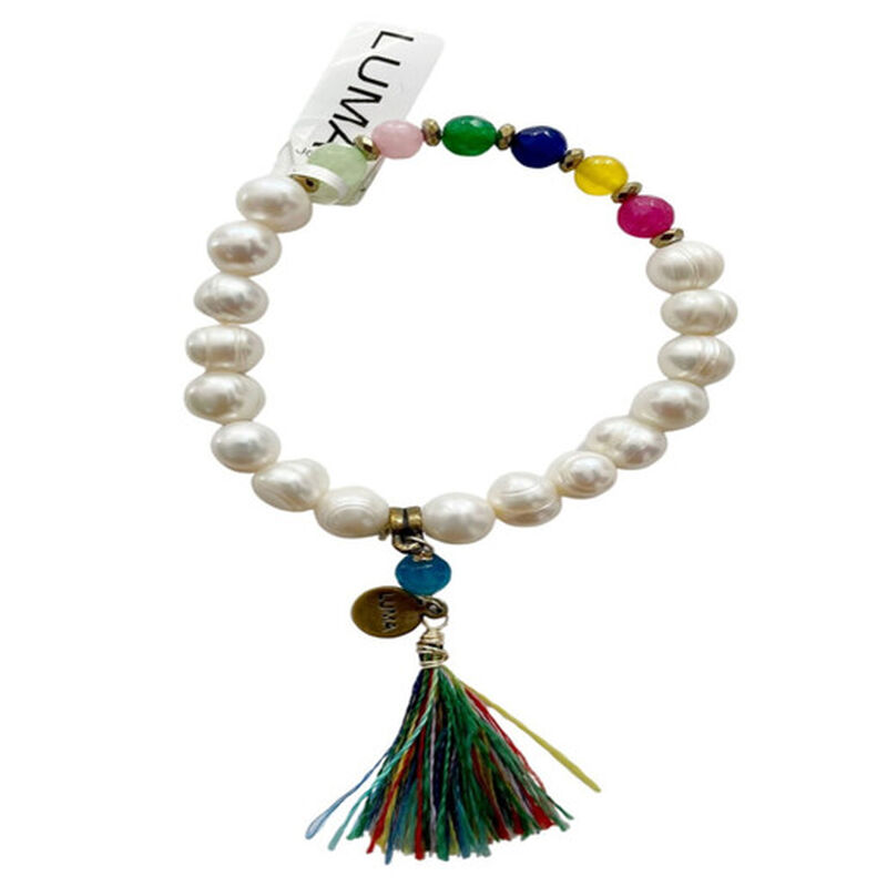 Pulsera Perlas y Piedras &Aacute;gatas de colores con ... image number null