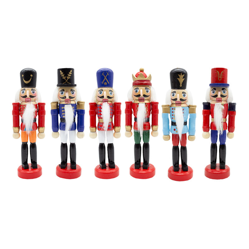 Set 6 Cascanueces D Madera 12cm Diferentes Colo... image number null