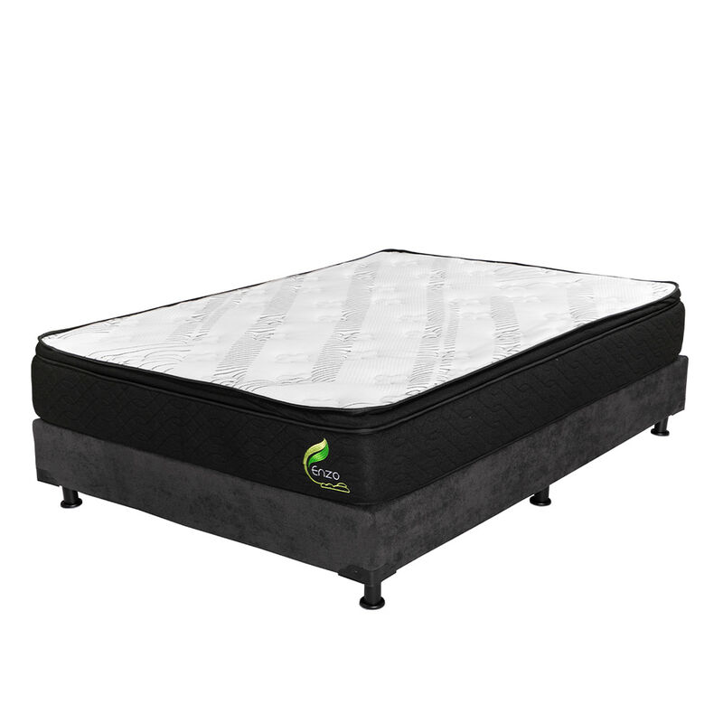 Colch&oacute;n King Size Enzo + Box + 2 Almohadas Trin... image number null