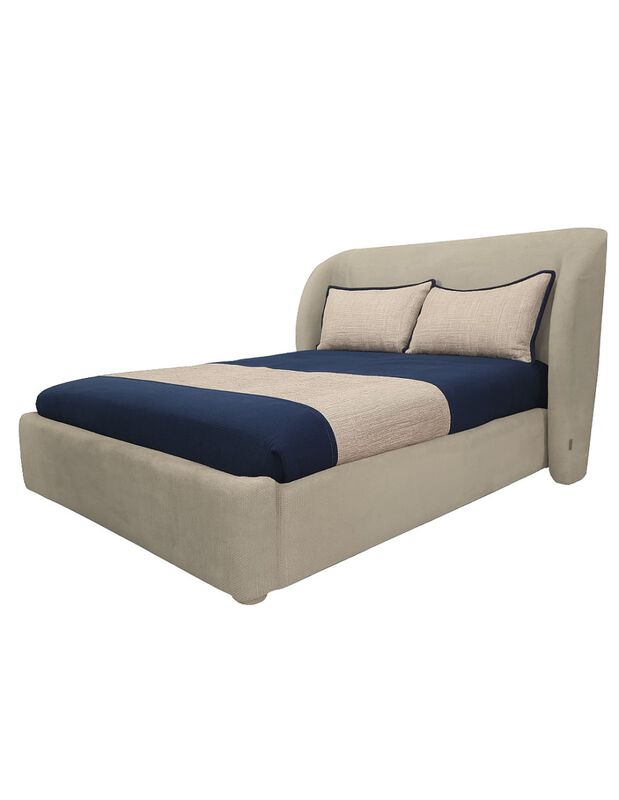Cama Matrimonial Nicky Gris, Tapizado Edimburgo... image number null