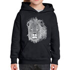 Sudadera Con Capucha Word Art Para Ni&ntilde;a - Le&oacute;n - Negro
