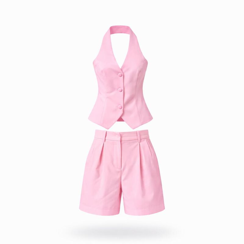 Conjunto De Short Con Chaleco Sin Espalda image number null