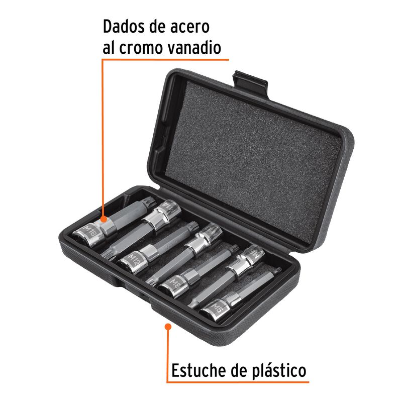 Juego de 7 Dados Cuadro 1/2' Punta Larga Bristo... image number null