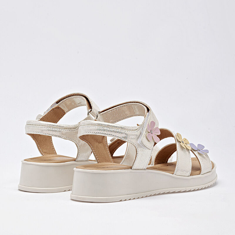 Yuyin sandalia piso para mujer blanco tornasol ... image number null