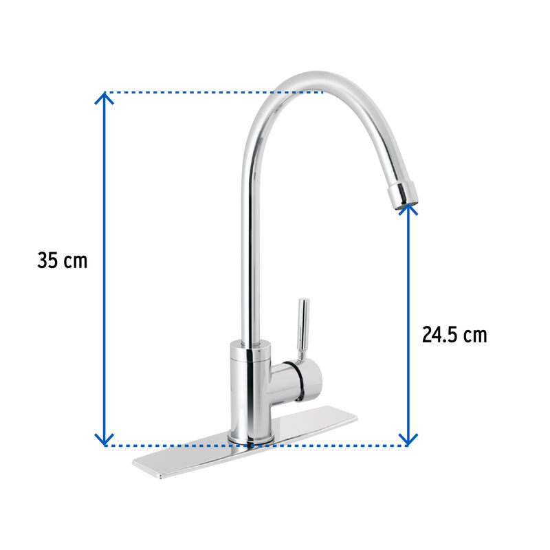 Monomando para Fregadero Cuello Alto Cromo Fose... image number null
