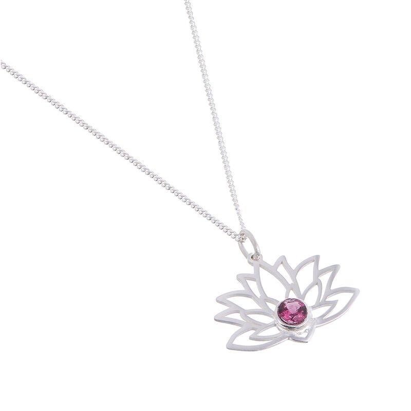 Dije Flor de Loto de Plata .925 con Rodolita y ... image number null