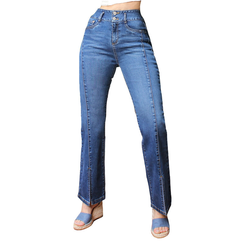 Jeans Campanita Cadera Alta Azul Deslavado image number null