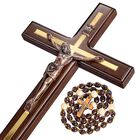 Crucifijo De Pared Con Forma De Asteromo, Madera, 30 Cm, Hecha A Mano, Cat&oacute;lica