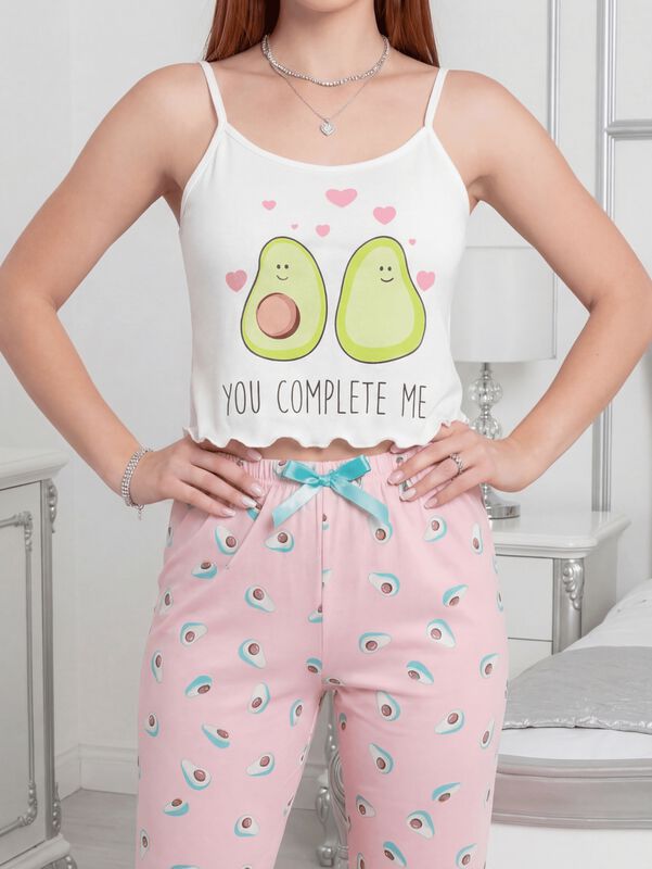 Conjunto Pijama Mujer Blusa Y Pantal&oacute;n Dama Pij... image number null