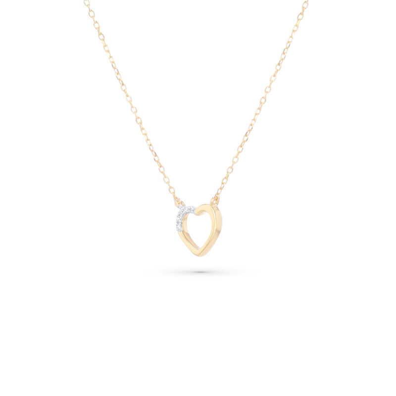 Gargantilla De Corazon De Oro Amarillo 14K Con ... image number null