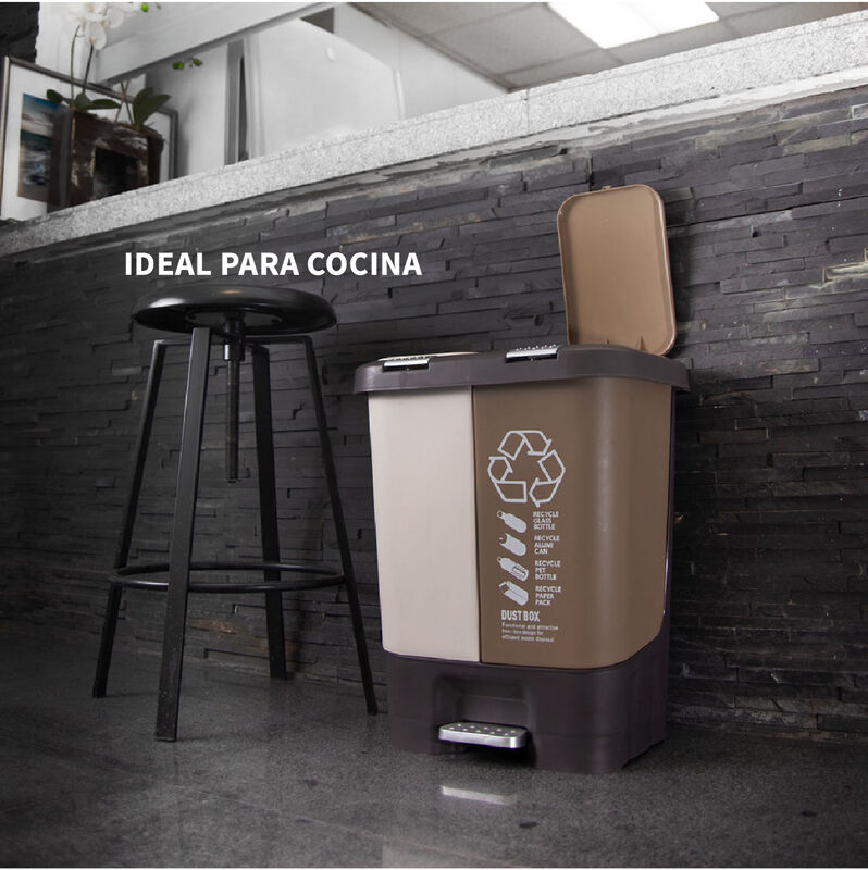 Basurero Doble Org&aacute;nico e Inorg&aacute;nico de 40 Litr... image number null