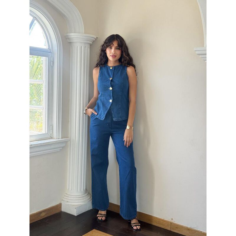 Conjunto de chaleco mezclilla image number null