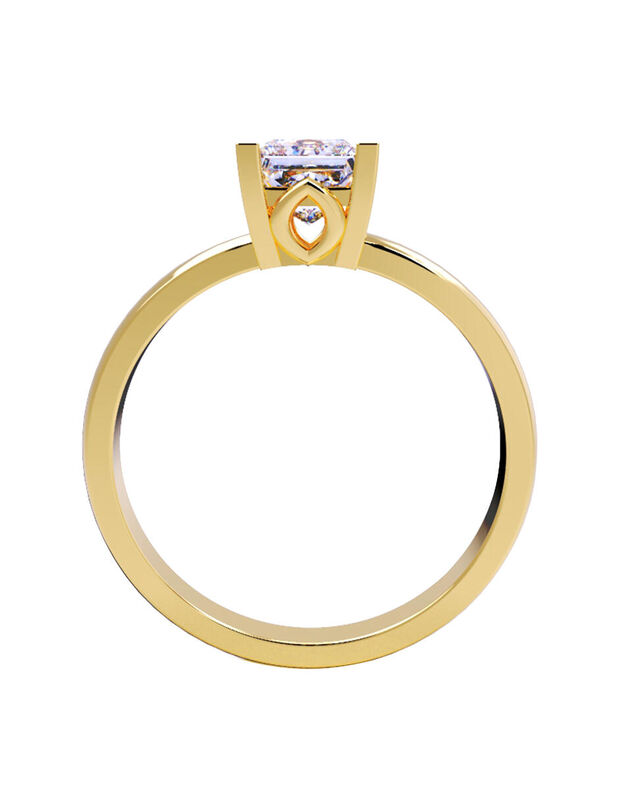 Anillo de Compromiso en Oro Amarillo 10K con Ci... image number null