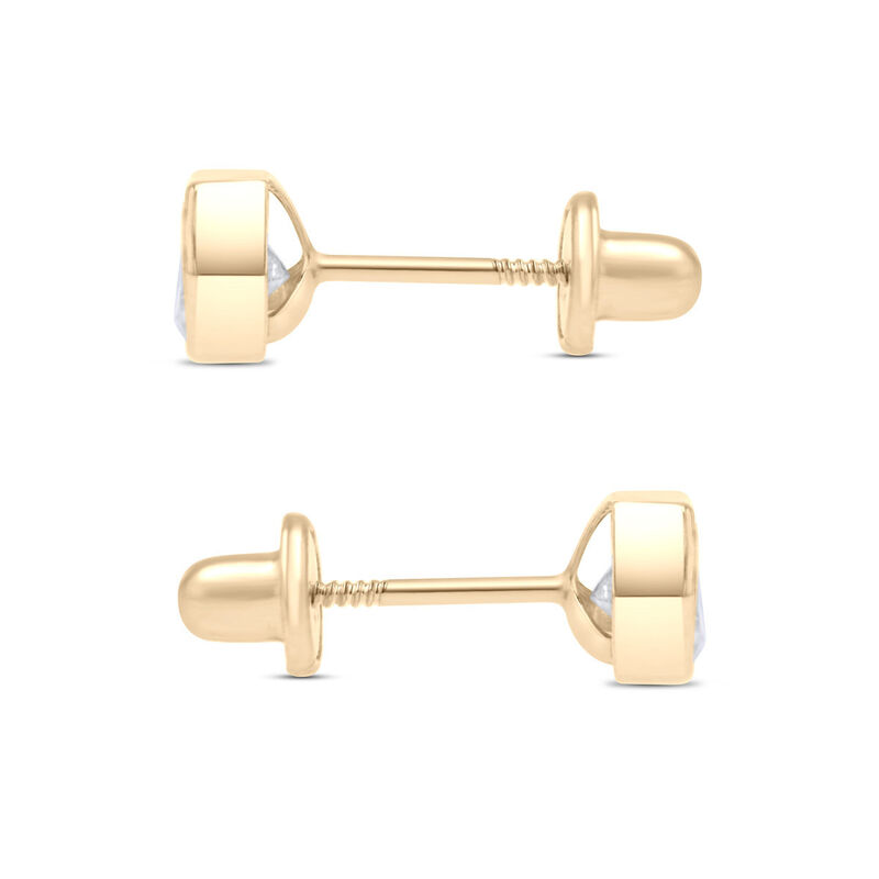 Broqueles De Oro Amarillo 14K Con Zirconias (5 ... image number null
