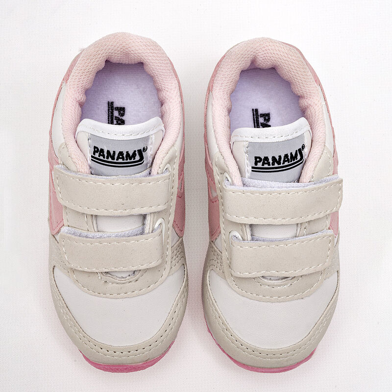 Panam Tenis para beb&eacute; ni&ntilde;a blanco gris rosa image number null