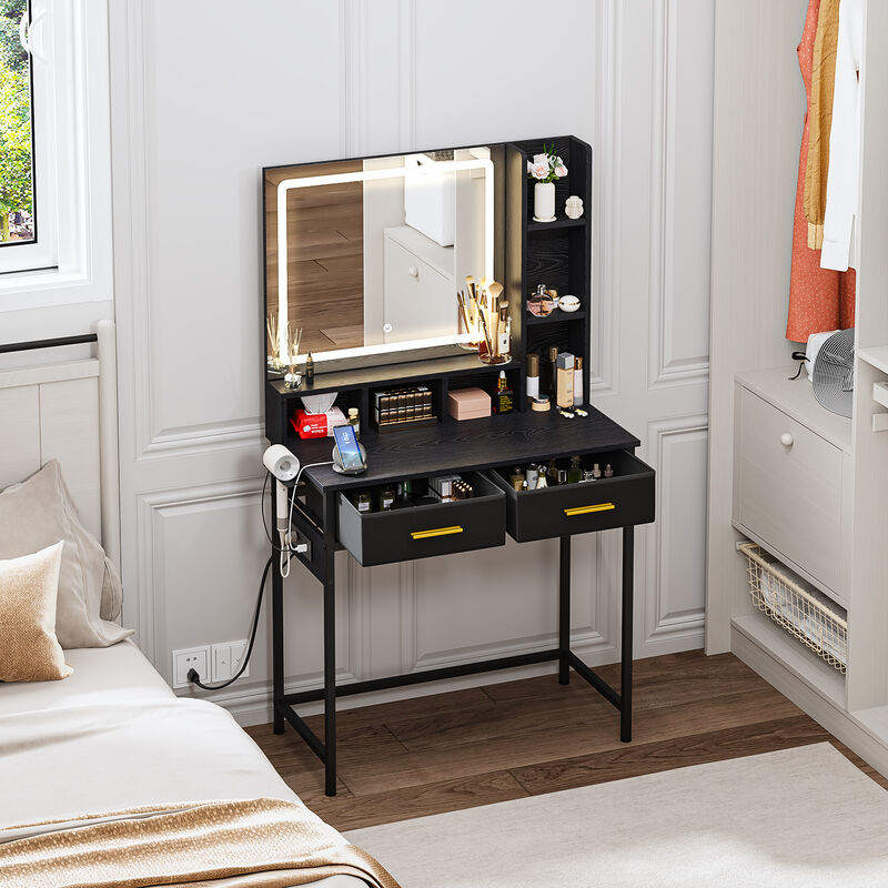 Tocador Maquillaje Negro con Espejo LED image number null