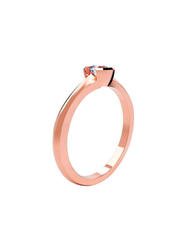 Anillo de Compromiso en Oro Rosa 14K con Circon... image number null