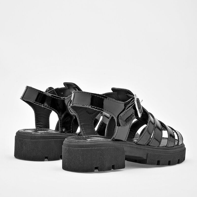 Moramora Sandalia para ni&ntilde;a negro charol image number null