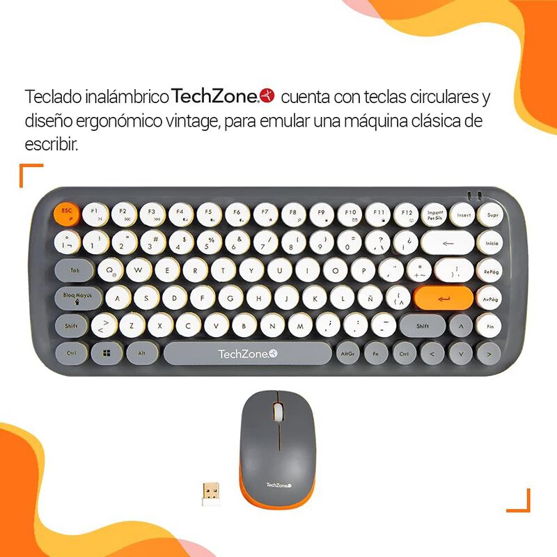 TechZone Teclado y Mouse Óptico Inalámbrico Plu... image number null