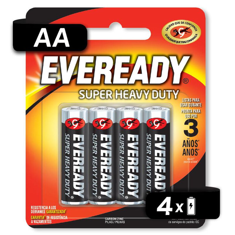 Pila Eveready Carb&oacute;n Zinc AA Blister 4 Unidades image number null