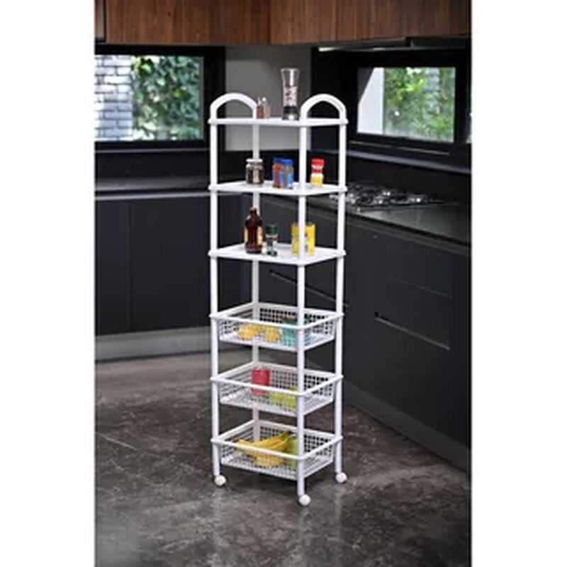 MUEBLE ORGANIZADOR CON 3 CESTAS Y 3 CHAROLAS image number null