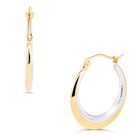 Arracadas De Oro Amarillo Y Blanco 14k (20 Mm Aprox)