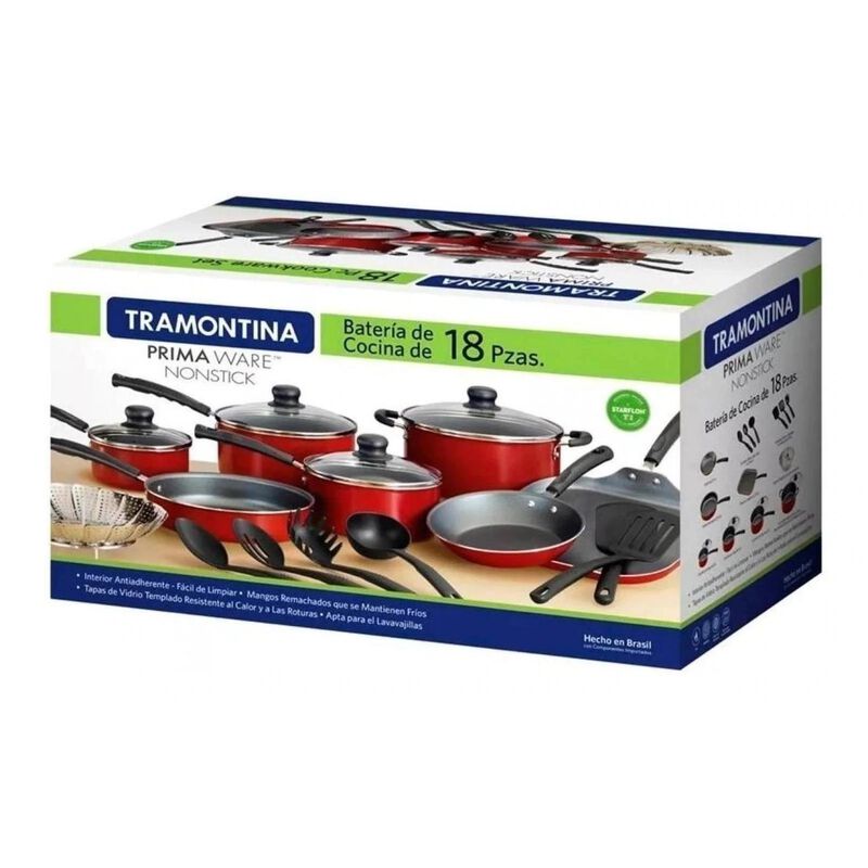 Bater&iacute;a De Cocina Primaware Rojo 18 Piezas Tram... image number null