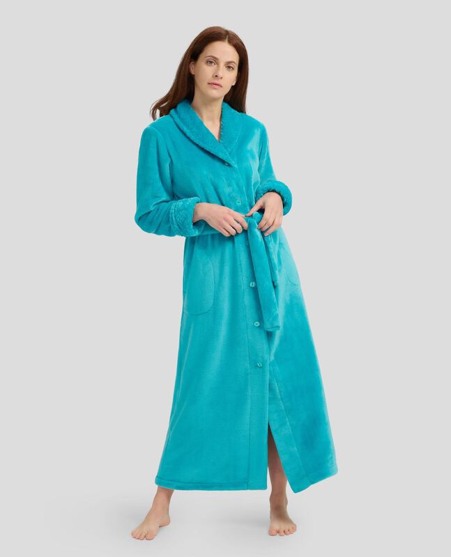 Bata Larga con Botones Verde image number null