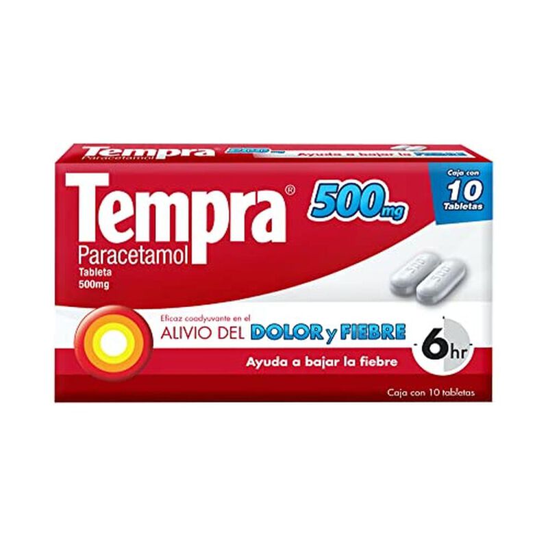 Tempra 500mg Paracetamol, Dolor Y Fiebre, Caja ... image number null