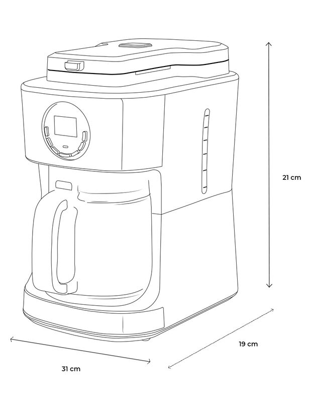 Cafetera Digital 12 Tz Con Molino De Caf&eacute; Integ... image number null