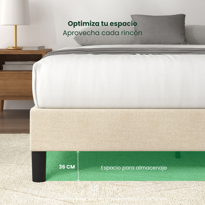 Zinus Curtis | Base De Cama Tapizada De Madera ... image number null