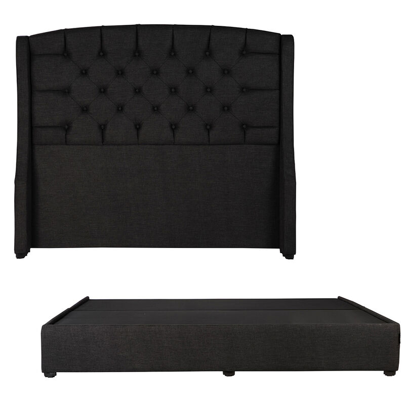 Cabecera + Base Cama King Size Dicasa Sitka Neg... image number null