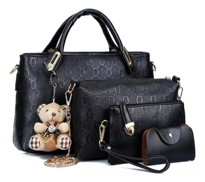 Juego 4 Piezas Bolsos Hombro Cuero Sint&eacute;tico image number null