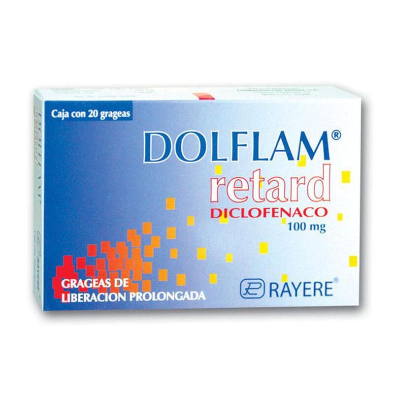 Dolflam Retard 100mg caja con 20 grageas image number null