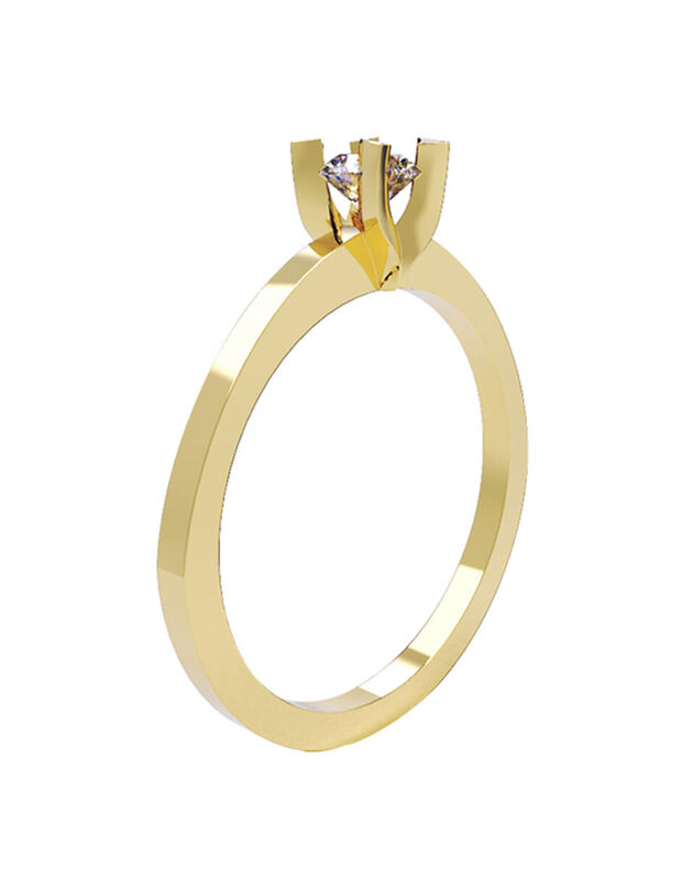 Anillo de Compromiso en Oro de 10K con Circonia... image number null