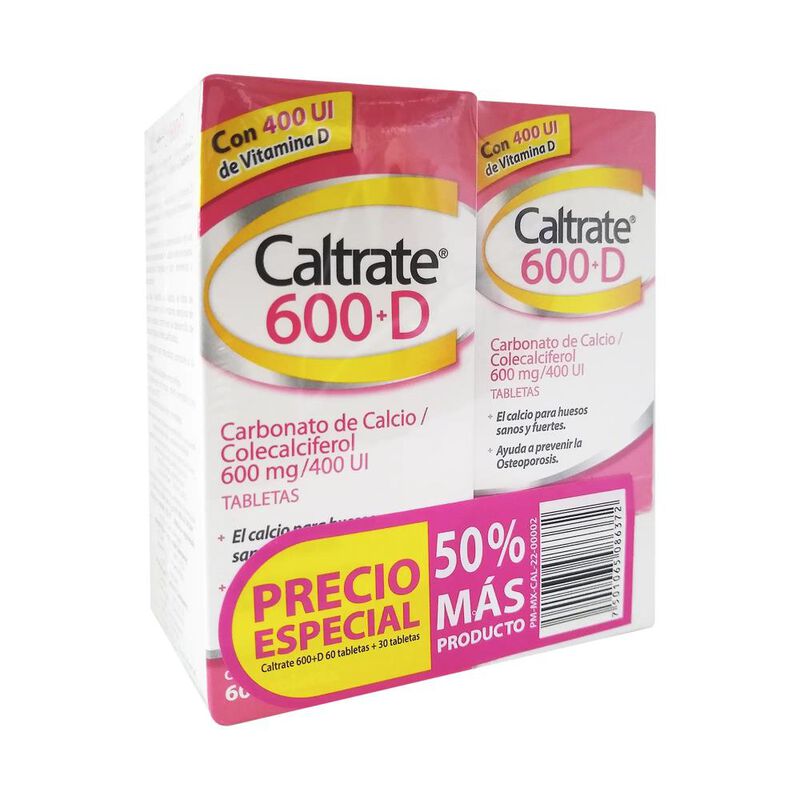 Caltrate 600+d 600 Mg/400 Ui 90 Tabletas image number null
