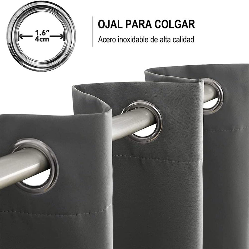 Cortinas Blackout para bloquear luz y ruido Gri... image number null