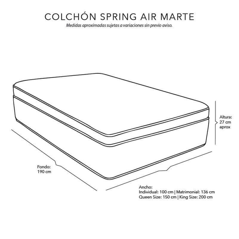 Colchón Matrimonial Spring Air Marte+Almohada D... image number null