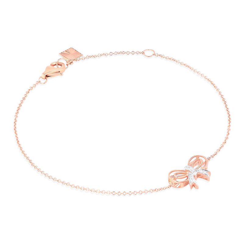 Pulsera Oro Rosa 14k Con 3pts Diamante Asp-1116... image number null