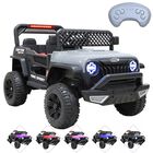 Camioneta Montable El&eacute;ctrica Para Ni&ntilde;os Luces  Bluetooth M&uacute;sica Control Remoto Doble Motor Modo Mecedora Bater&iacute;a 12v Gris
