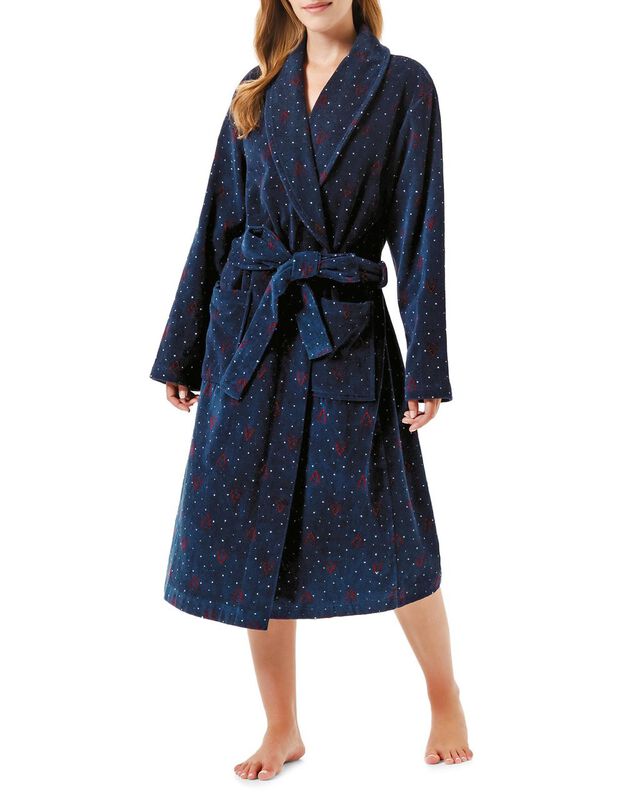 Albornoz Rizo Estampado Azul Marino image number null