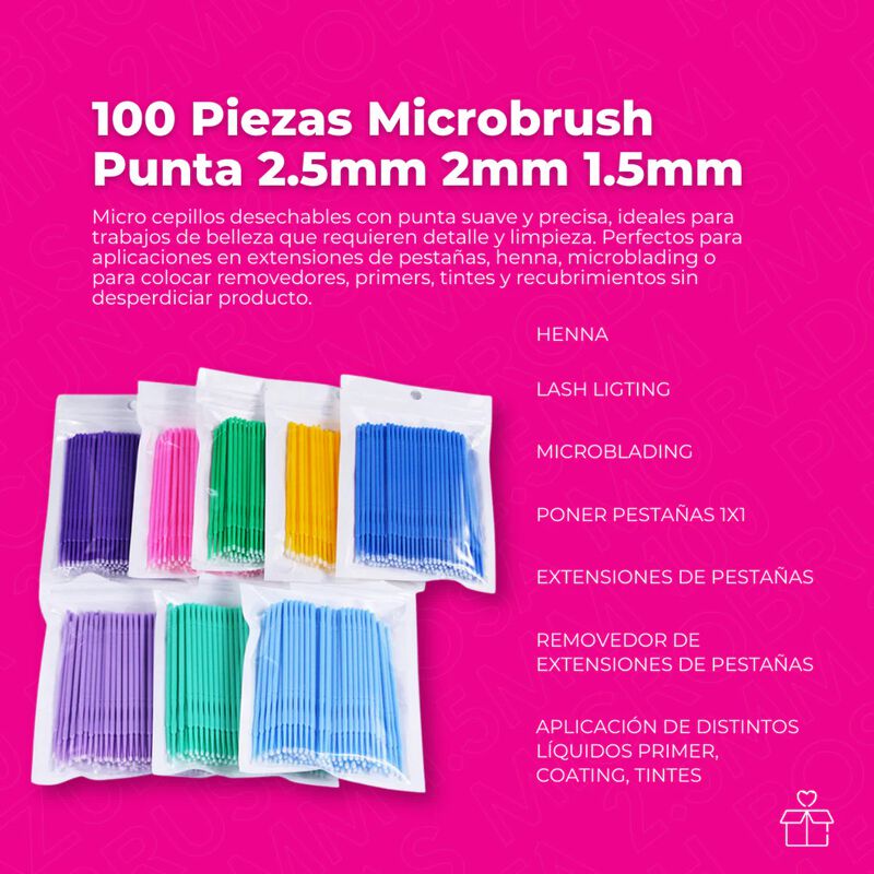 Pack 2 Microbrush Pesta&ntilde;as Punta Fina Mayoreo 1... image number null